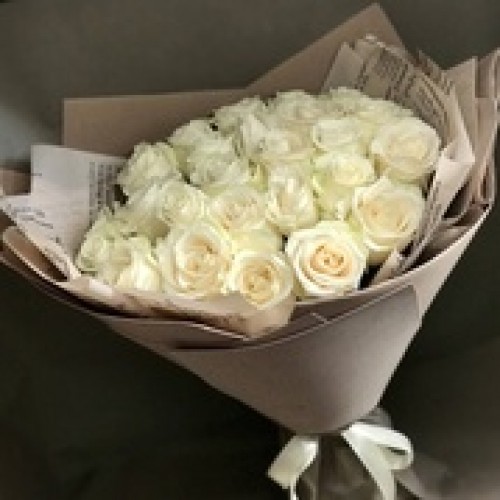 Букет 25 белых сортовых роз