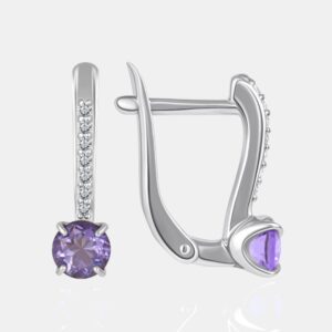 Серебряные серьги с топазами и фианитами