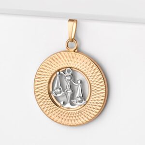 Золотой знак зодиака с фианитами