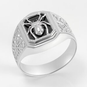 Серебряная печатка с фианитами