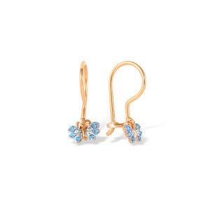 Серьги детские из красного золота