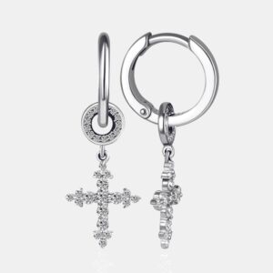 Серебряные серьги подвесные с фианитами