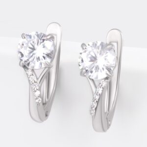 Серебряные серьги с фианитами