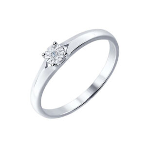 Серебряное кольцо с бриллиантом