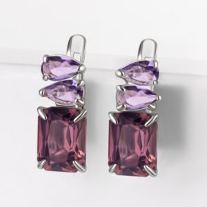 Серебряные серьги с ситаллами