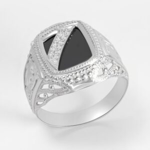 Серебряная печатка с фианитами