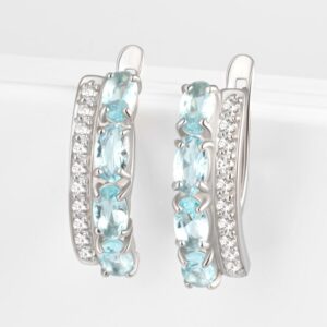 Серебряные серьги с фианитами