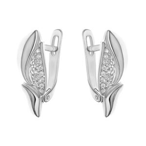 Серебряные серьги с фианитами