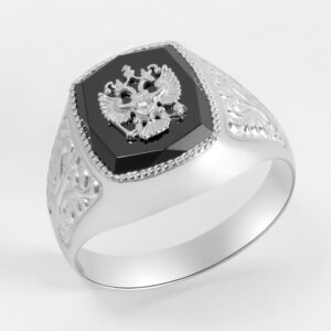 Серебряная печатка с фианитами
