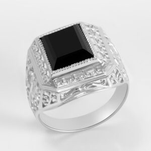Серебряная печатка с агатом