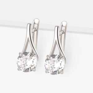 Серебряные серьги с фианитами