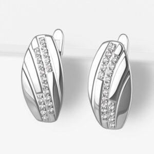 Серебряные серьги с фианитами