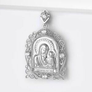 Серебряная иконка с фианитами