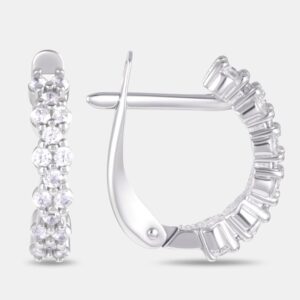 Серебряные серьги с фианитами