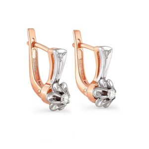 Серьги с бриллиантами из красного золота