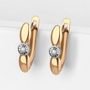 Серьги с бриллиантами из красного золота