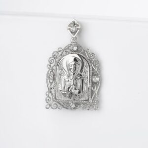 Серебряная иконка с фианитами