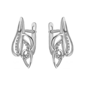 Серебряные серьги с фианитами