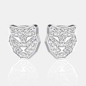 Серебряные серьги гвоздики с фианитами