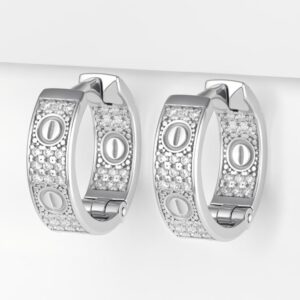 Серебряные серьги конго с фианитами