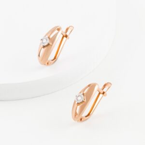 Серьги с бриллиантами из красного золота
