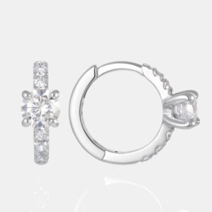 Серебряные серьги конго с фианитами