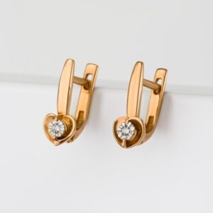 Серьги с бриллиантами из красного золота