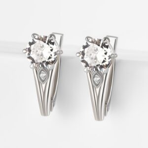 Серебряные серьги с фианитами