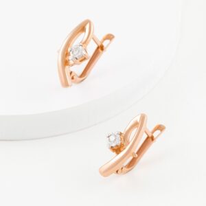 Серьги с бриллиантами из красного золота