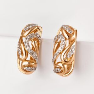 Серьги с бриллиантами из красного золота