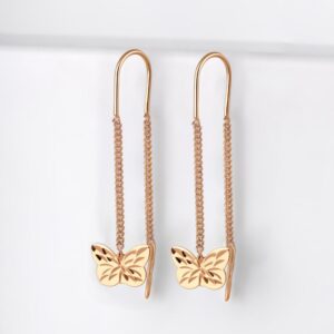 Серьги детские из красного золота