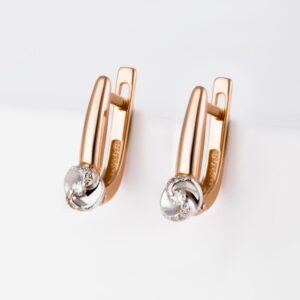 Серьги с бриллиантами из красного золота