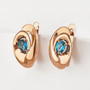 Серьги с топазами из красного золота