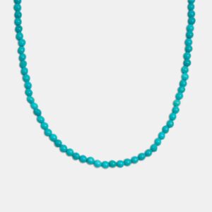 Серебряные бусы с бирюзой синтетической
