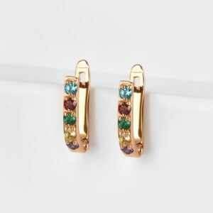 Серьги детские из красного золота с фианитами