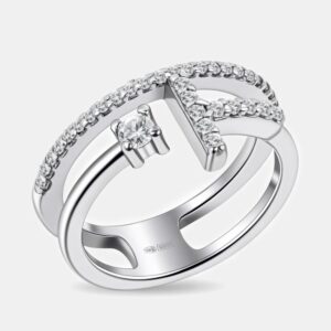 Серебряное кольцо с фианитами