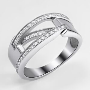 Серебряное кольцо с фианитами