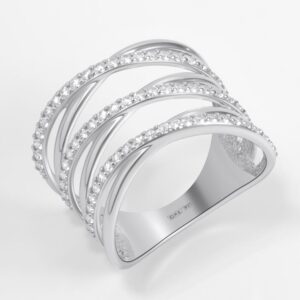 Серебряное кольцо с фианитами