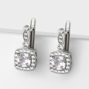 Серебряные серьги с фианитами