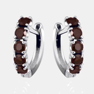 Серебряные серьги с гранатами