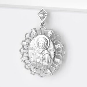 Серебряная иконка с фианитами