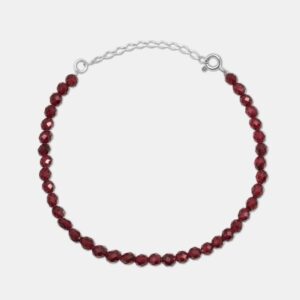 Серебряный браслет с гранатами