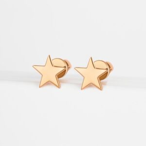 Серьги гвоздики из красного золота