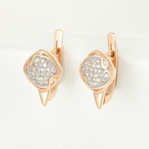 Серьги с бриллиантами из красного золота