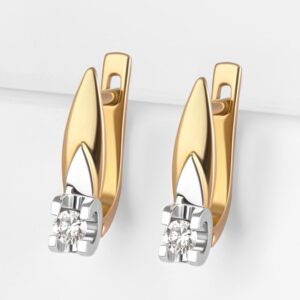 Серьги с бриллиантами из красного золота