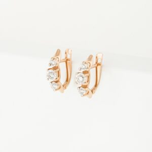 Серьги с бриллиантами из красного золота