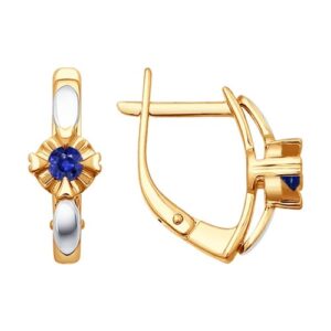 Серьги из красного золота с сапфирами