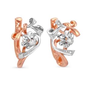Серьги с бриллиантами из красного золота