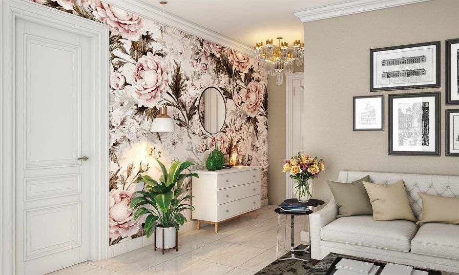 pink floral wallpaper design